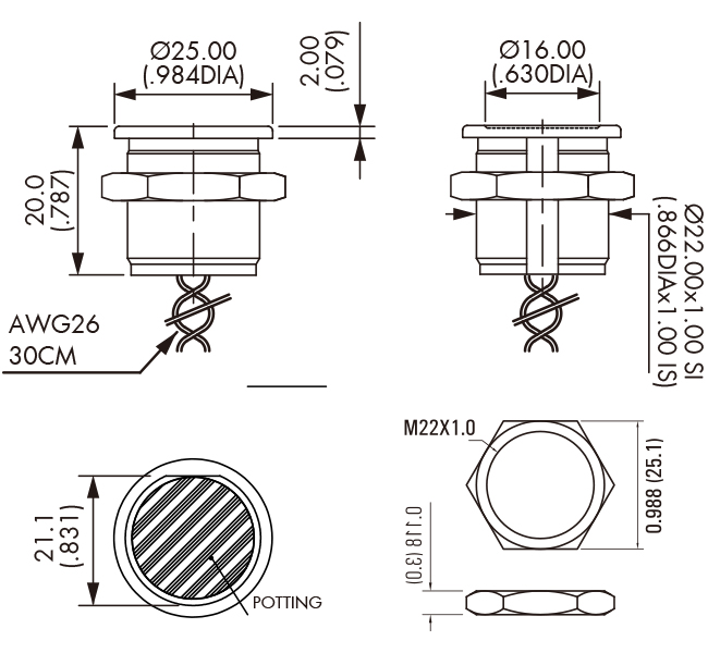 Plastic piezo switch